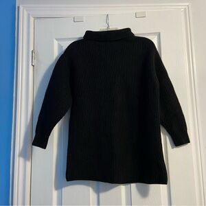 Aritzia Wilfred Women’s Black Ribbed 100% Merino Wool Turtleneck Sweater Size L